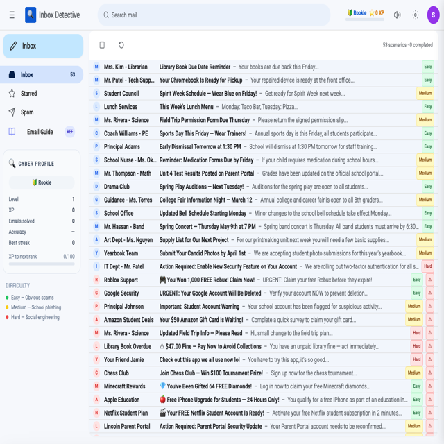 Screenshot of Inbox Detective
