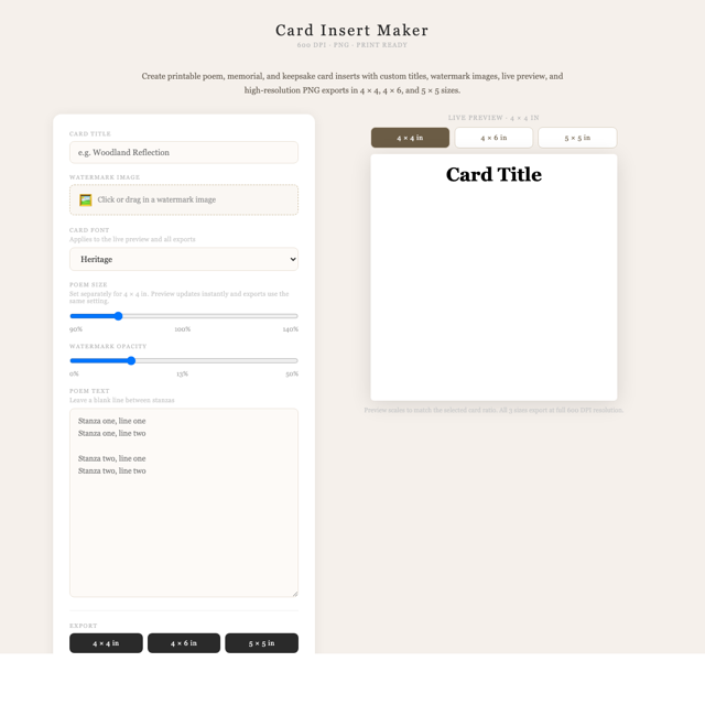 Screenshot of Insert Maker