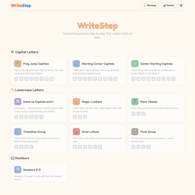 Screenshot of WriteStep